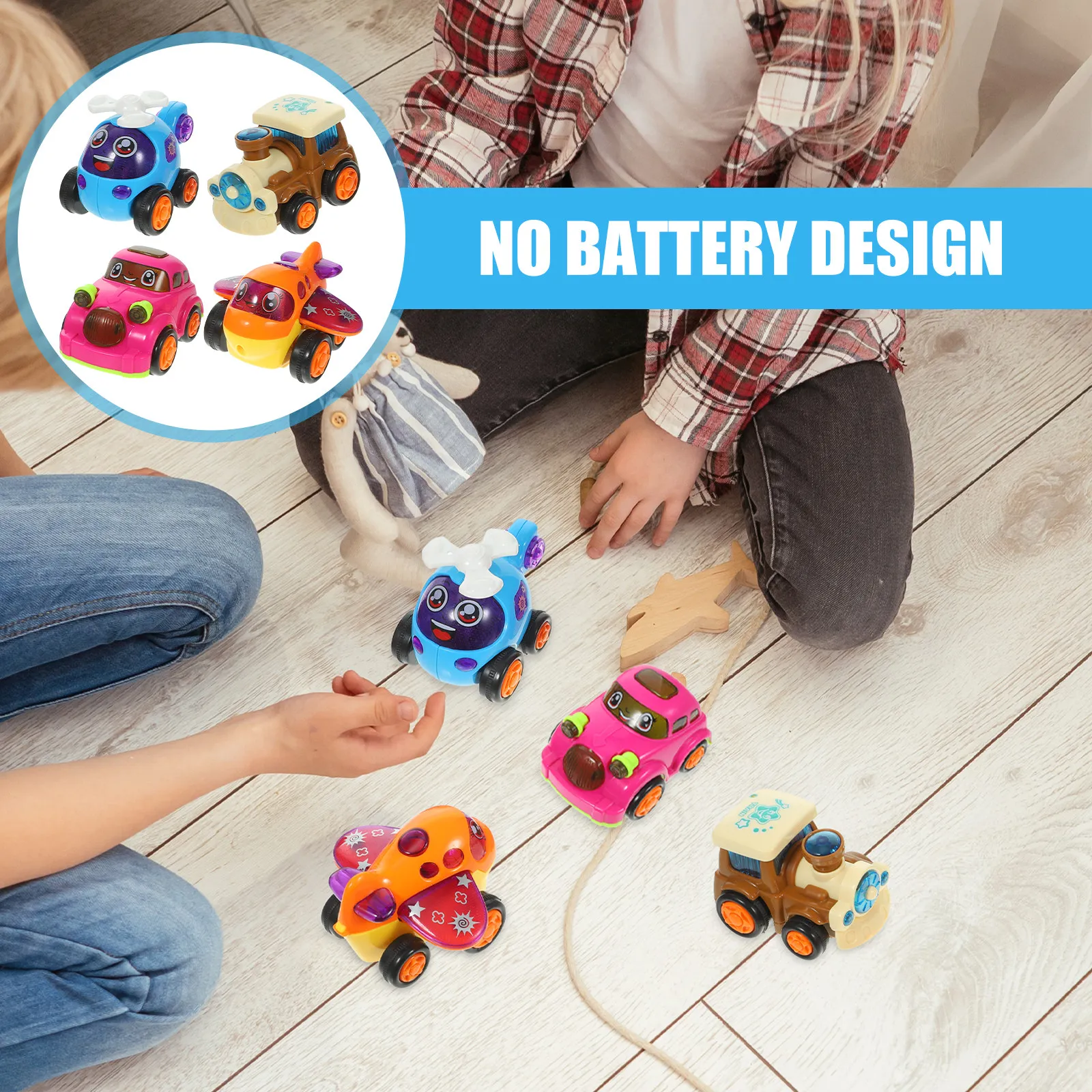 4 Pezzi Auto a Retrocarica Simulazione Resistente all'Usura Portatile Regalo per Bambini Accessori per Interni ed Esterni Giocattolo Auto in Plastica