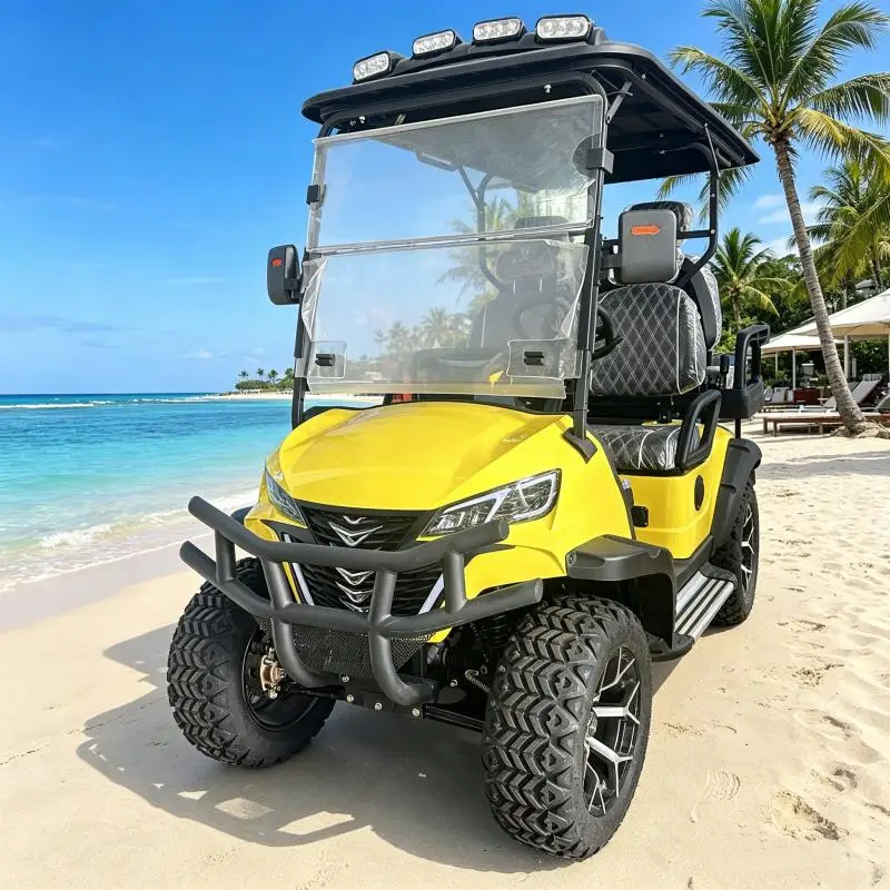 Efficient 4 Seater Electric Golf Cart 5000W AC Motor High Efficiency Controller Aluminum Alloy Frame For Coastal Resort Service