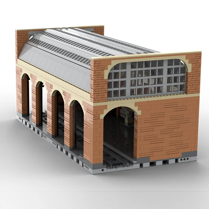 City Street View Model MOC Building Bricks Train Station Platform Modular Technology Children Holiday Gifts Assemble Toys Suit