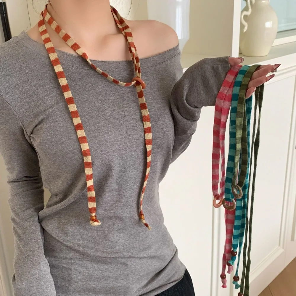 

Fashion Polyester Striped Scarves Long Narrow Stripe Waist Chains Quick Drying Waist Belts Women