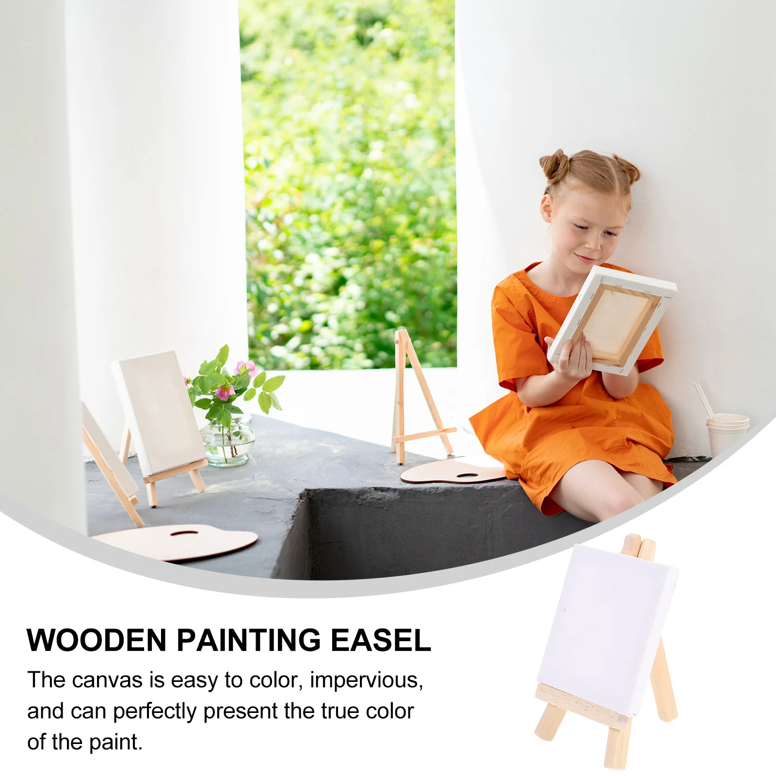 12 6 قطع مجموعة حامل صغير لوحات قماش بيضاء فارغة للرسم DIY بها بنفسك الفن الحرفية الاكريليك النفط الخشب القطن مربع