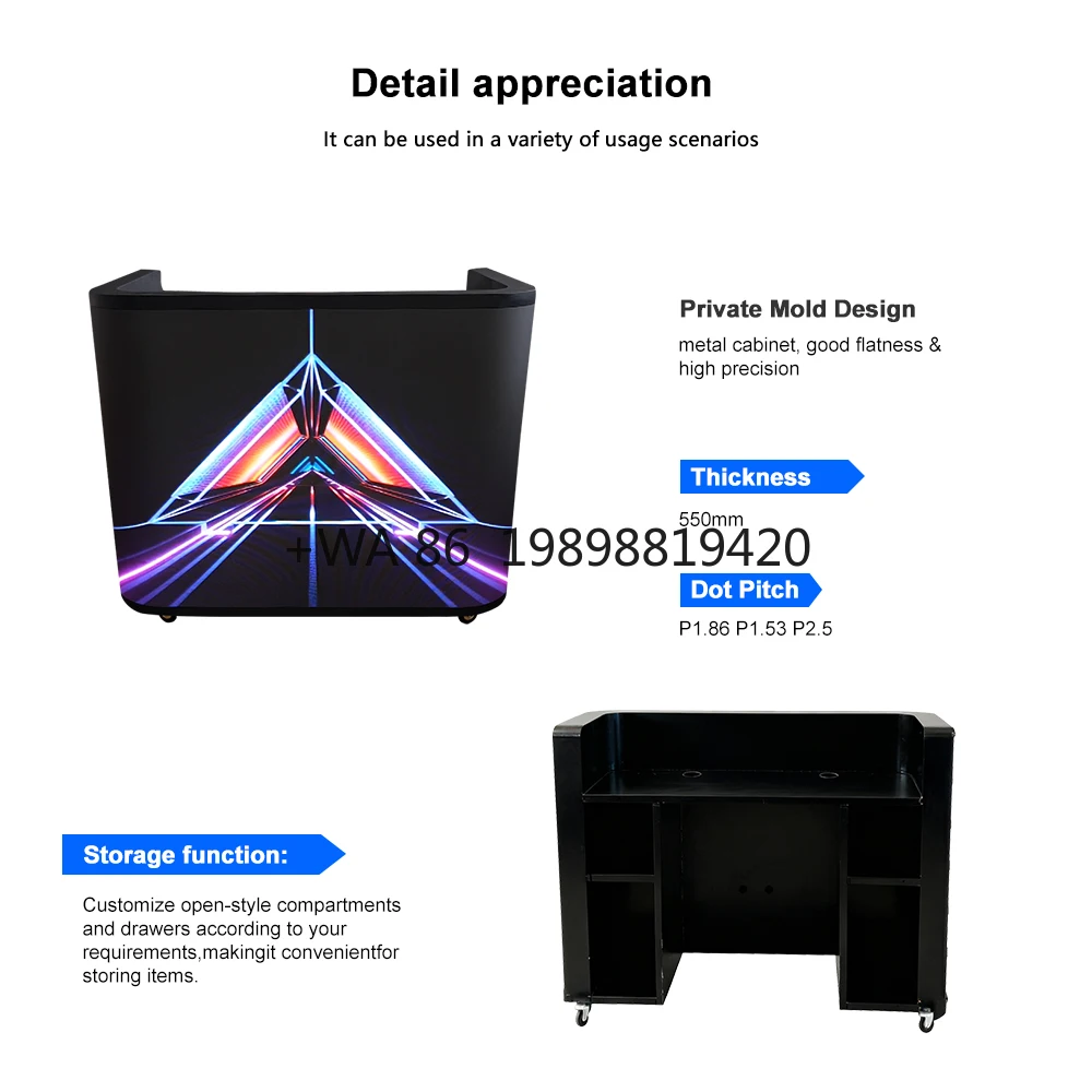 

Экран KTV Dj Настольная будка Светодиодный дисплей для дискотеки и бара Сценическое украшение Водонепроницаемый светодиодный модуль Крытый и открытый светодиодный