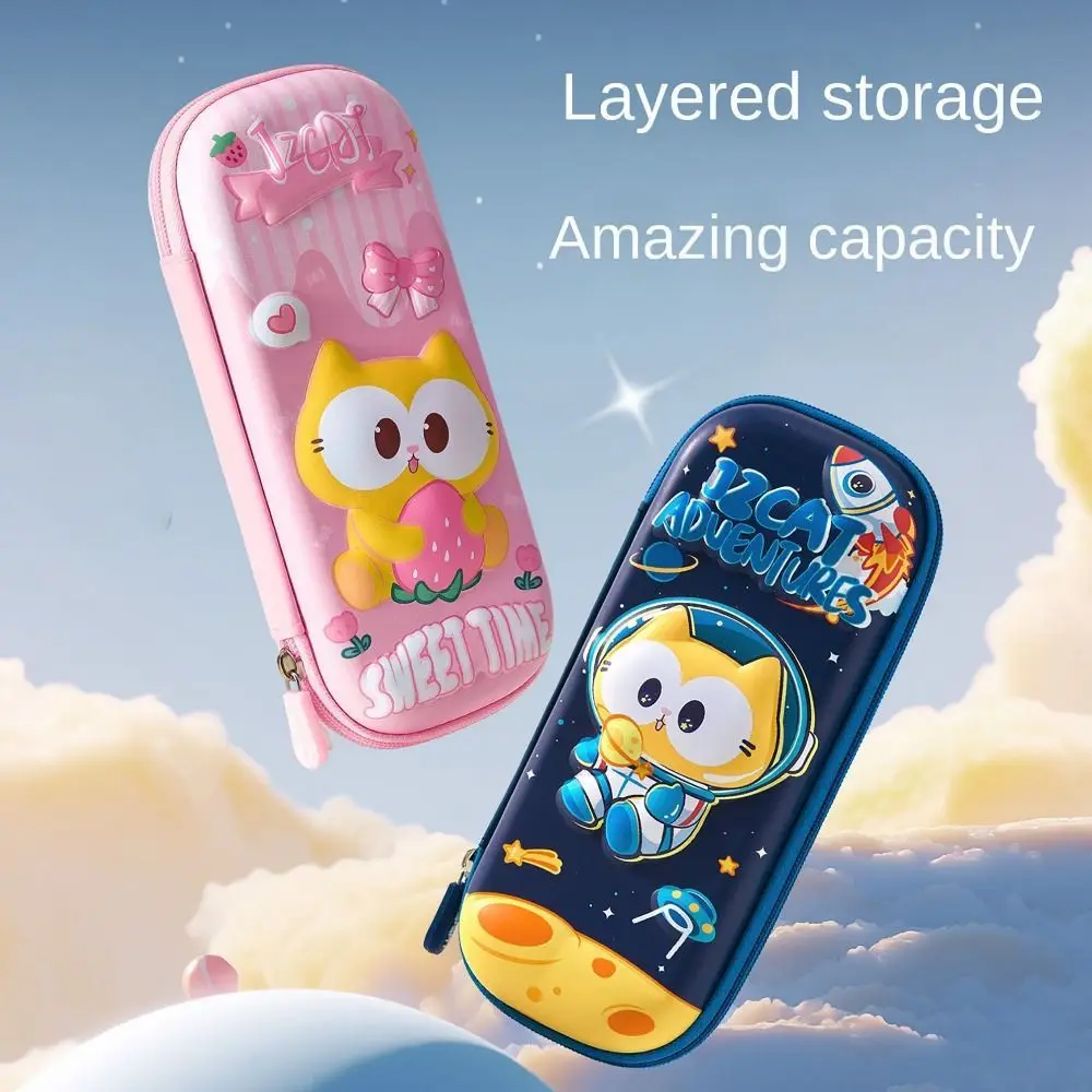 2 or 3 Layers Pencil Case Pen Slot Mesh Partition Pen Box Multi-functional Large Capacity Stationery Storage Pouch