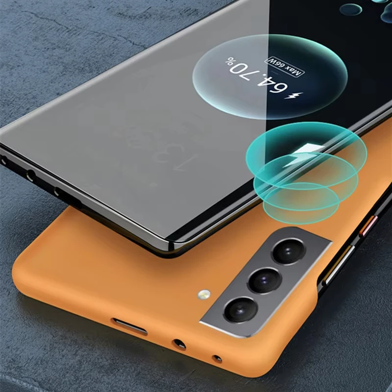 Funda ultrafina sin marco y mate para Samsung Galaxy S25 S24 S23 S22 S21 S20 Ultra Plus FE, con protección de cámara de lujo 3