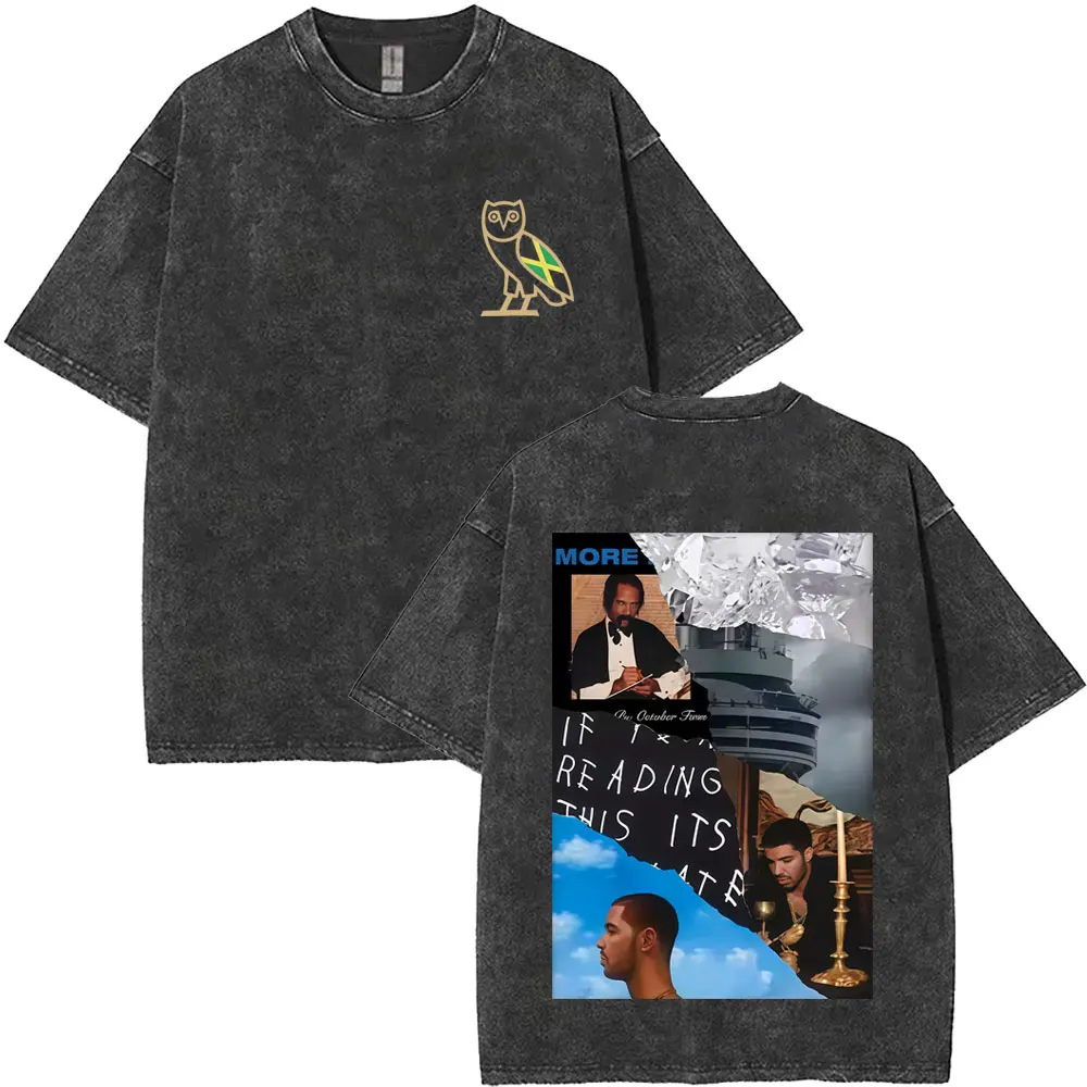 

Washed Vintage Rapper Drake Album Cover Graphic Print T-shirt Men Women Hip Hop Fashion Pop Music T Shirts Oversized Streetwear