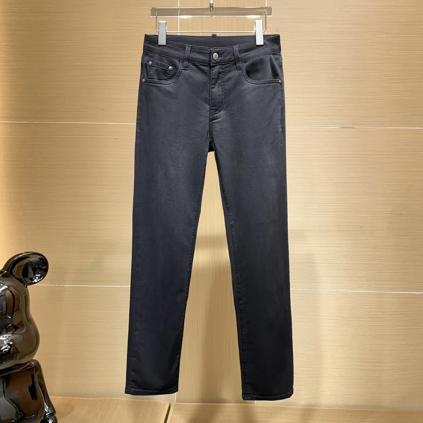 

Spring Summer Men's Slim Straight Waed Versatile Jeans mid Waist Faion Urban Sle Non Deformable Dstring Cuff ex