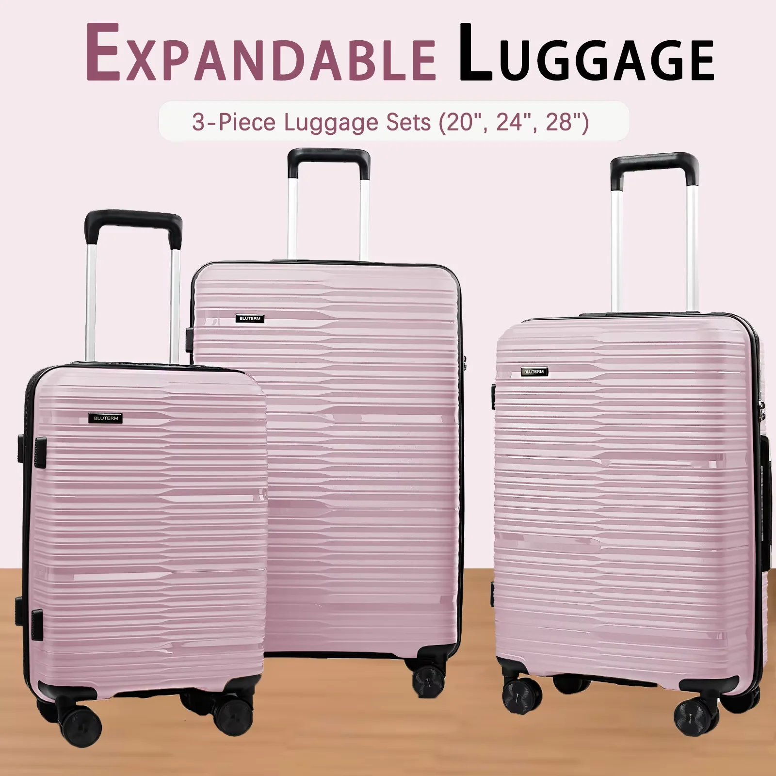 3PCS Suitcase with Wheels, Carry on Luggage 22x14x9 Airline Approved, 20 24 28 Inch Travel Suitcase Set 23 KG Large Hand Luggage