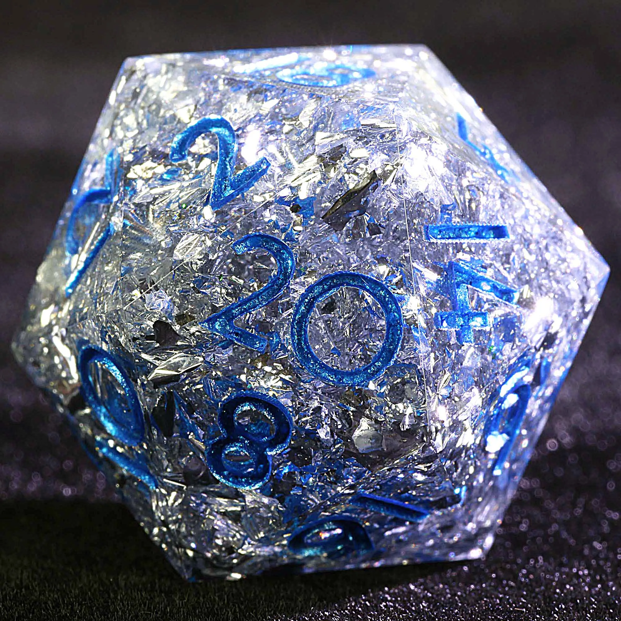 9 Polyhedral Resin Set Dice DD Silver Foil