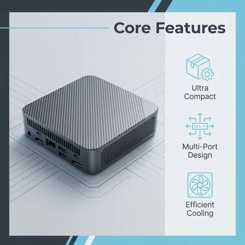 Intel N150 Mini PC 16GB DDR4 512GB M.2 NVMe SSD Triple 4K Output WiFi6 BT 5.2 Silent Cooling Office Home Desktop Pro Ultra Fast