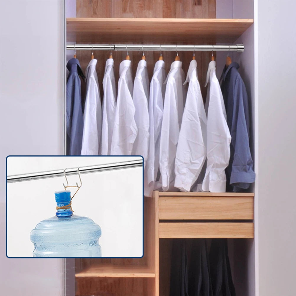 

Telescopic Clothes Rail Hanging Rack Pole Rod for Closet Lengthen Extension Coat Adjustable