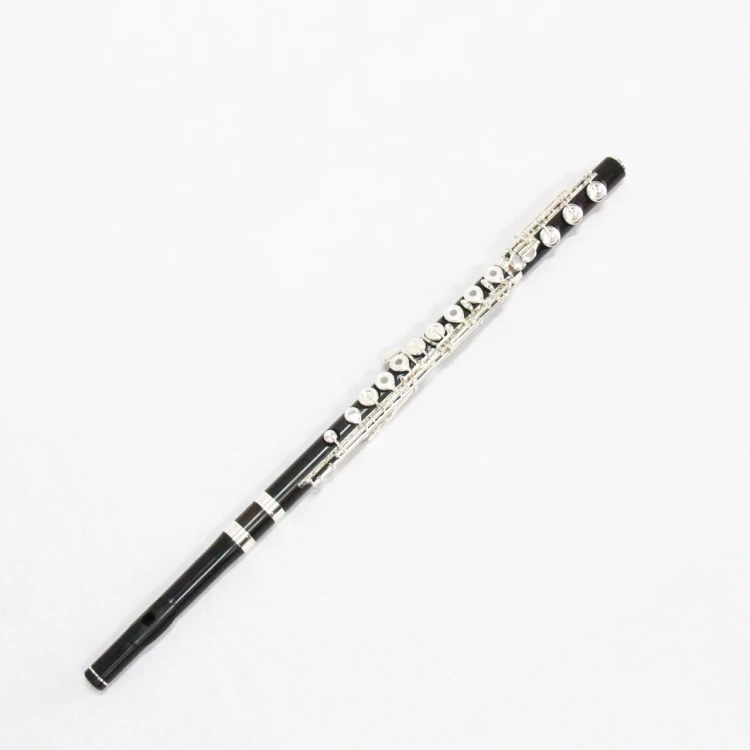Open Hole Ebony Flute High Quality Professional Silver Wooden Flute