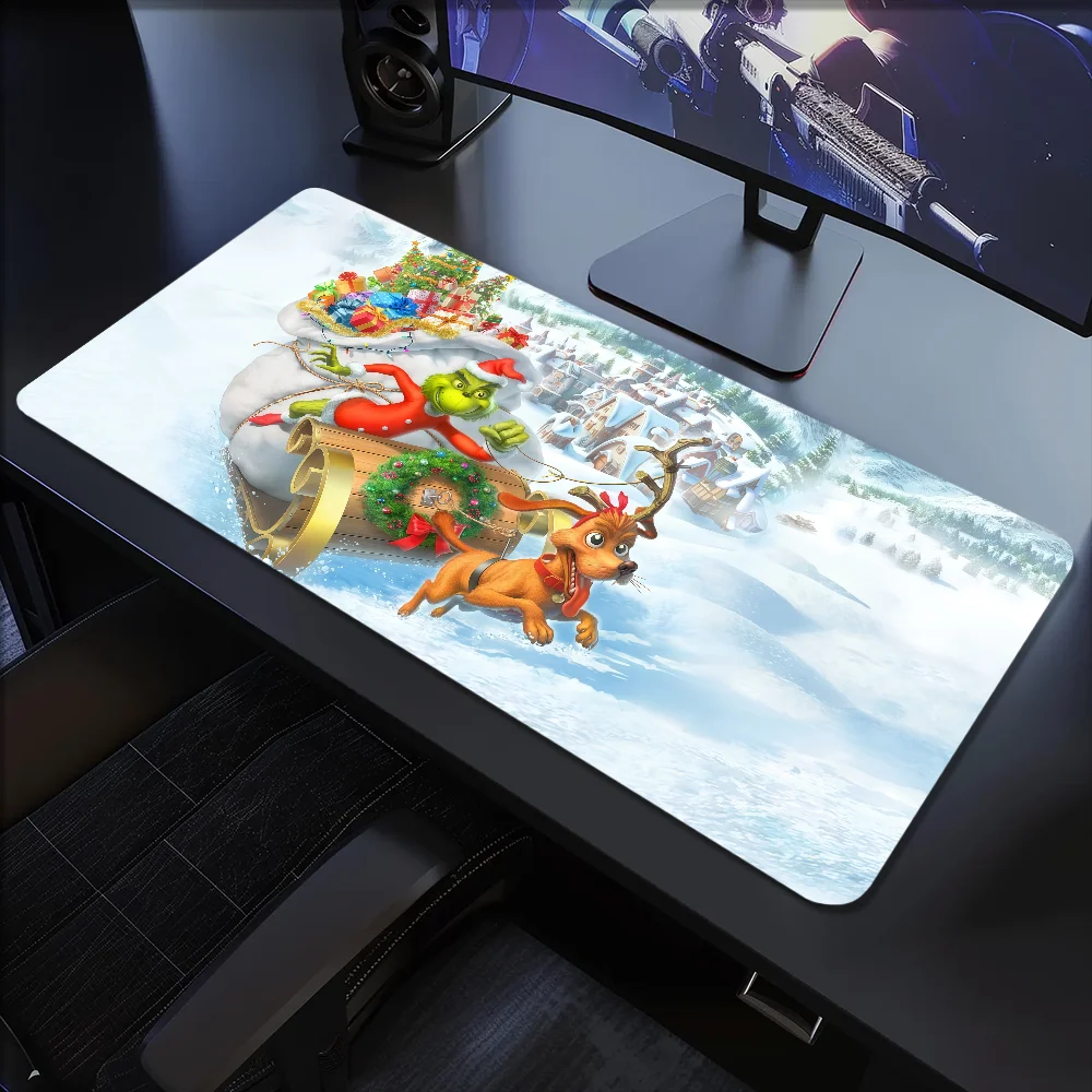 

Коврик для мыши Рождественский коврик для мыши Нескользящий Lockedge Офисный студенческий палантин Игровой утолщенный большой G-Grinch для письма How Pad the Cushion