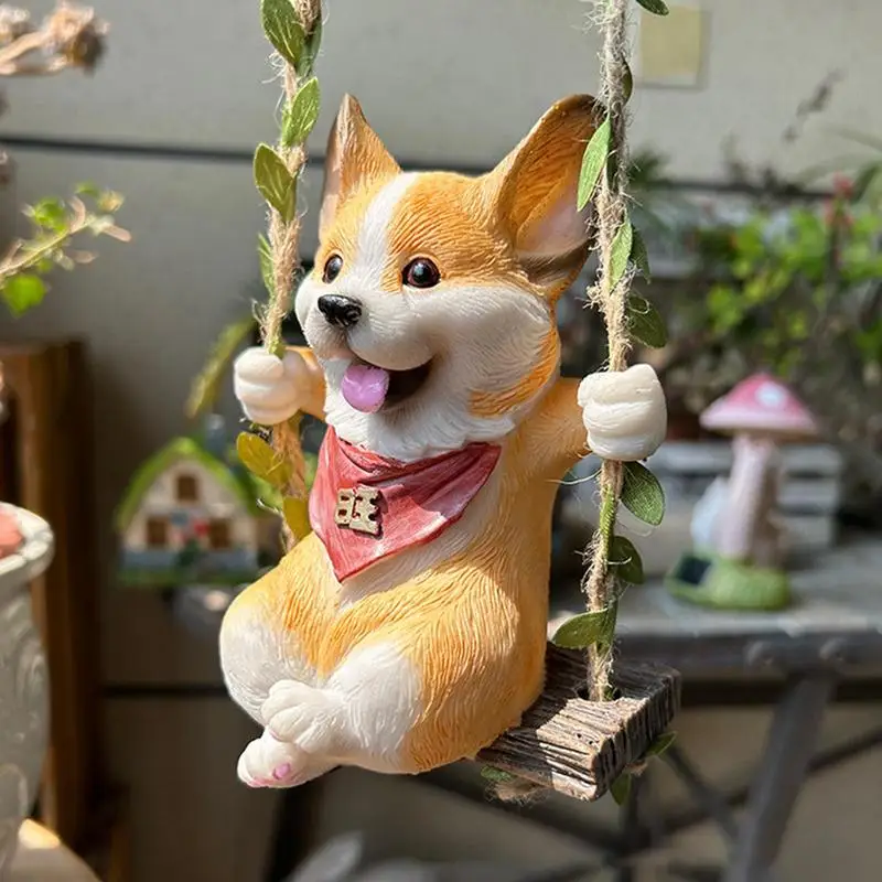 Puppy Cute Villa Courtyard Decoration Resin Courtyard Decoration Dog Statue Garden Statues For Family Friends Colleagues Birthda