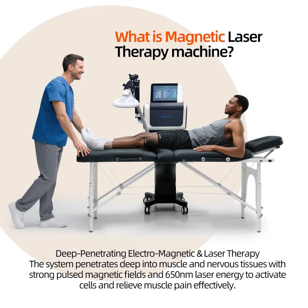 Infrared Pemf Magnetic Therapy Device With Shockwave Laser Function Physio Magneto Therapy Machine for Back Bone Pain