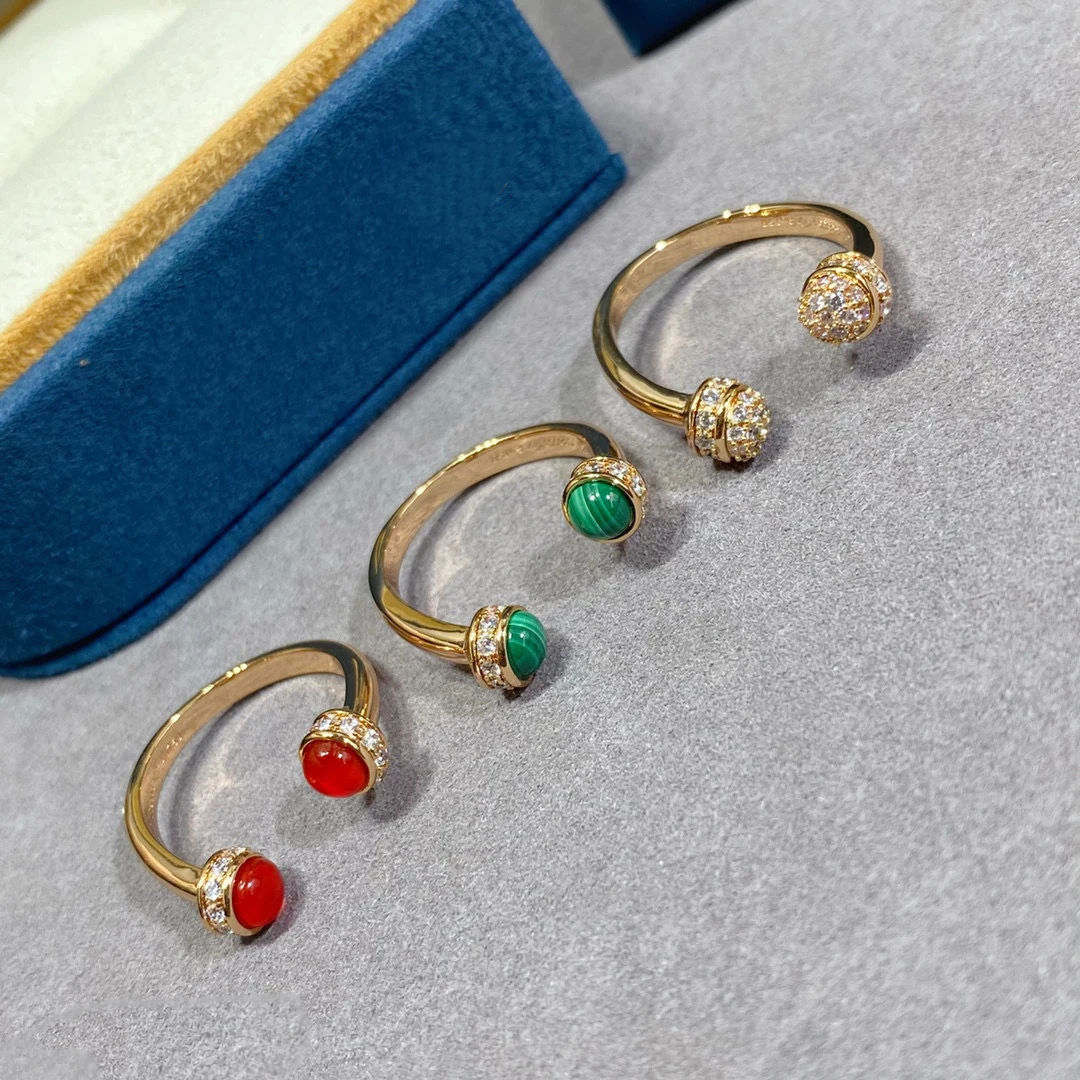 

2026 Pure 925 Sterling Silver Jewelry Top Quality Rings Colorful Chalcedony Rings Colorful Natural Stone Adjustable Size Rings