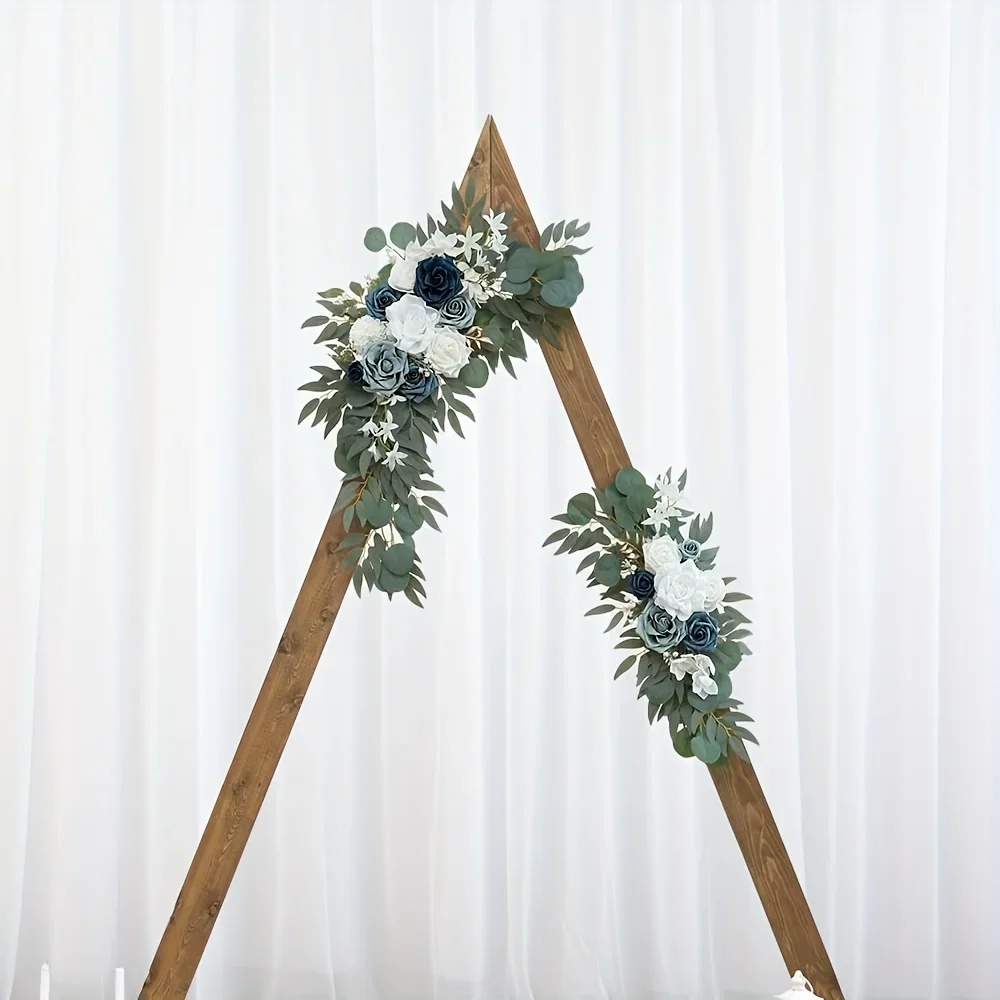 2 Stück Hochzeits-Willkommensblumen, kleine Bogenblumen, künstliche Blumen, Hochzeitsdekoration für Empfang und Hochzeitshintergrund – Detail 3
