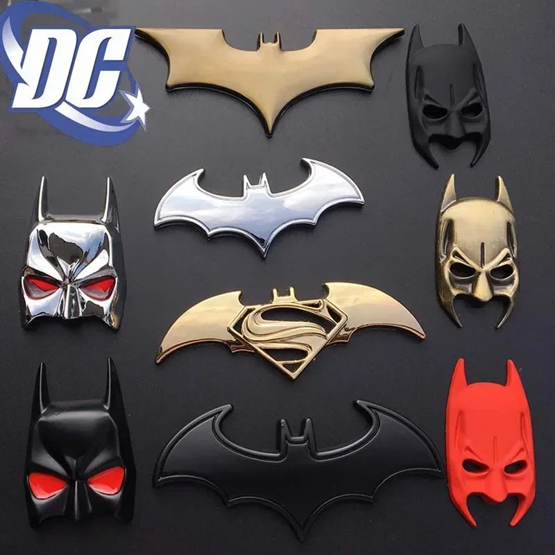 -Accesorios de DC Comics Batman para coche, pegatina de Metal 3D Multicolor, emblema de maletero de coche, insignia, calcomanía, regalos de