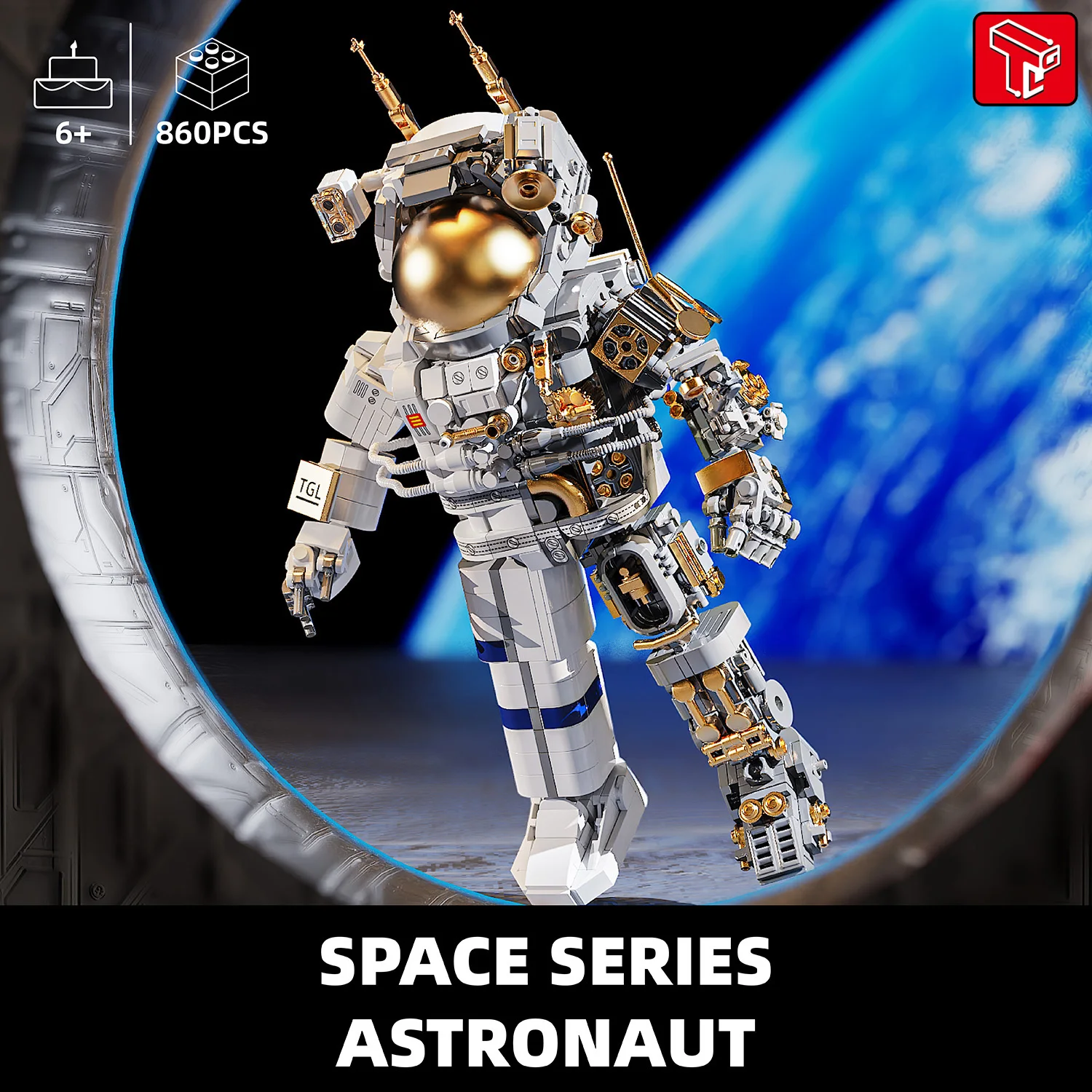860PCS Building Blocks Toy Astronaut Model 3D Puzzle Aerospace Astronauts Assembly Bricks Educational Toys Set Christmas Gifts