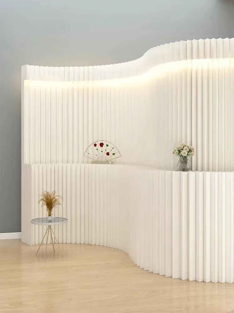 Screen partition, booth wall, simple self-loading paper wall, beauty salon, exhibition background folding screen room divider