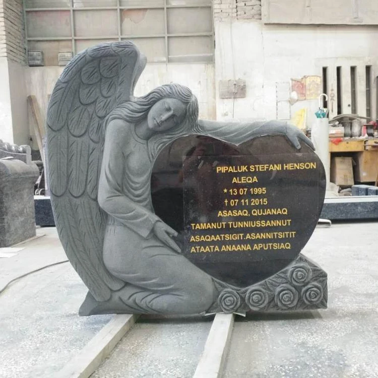 Customization Cheap Price Cemetery White Granite Angel Headstone Tombstone Design