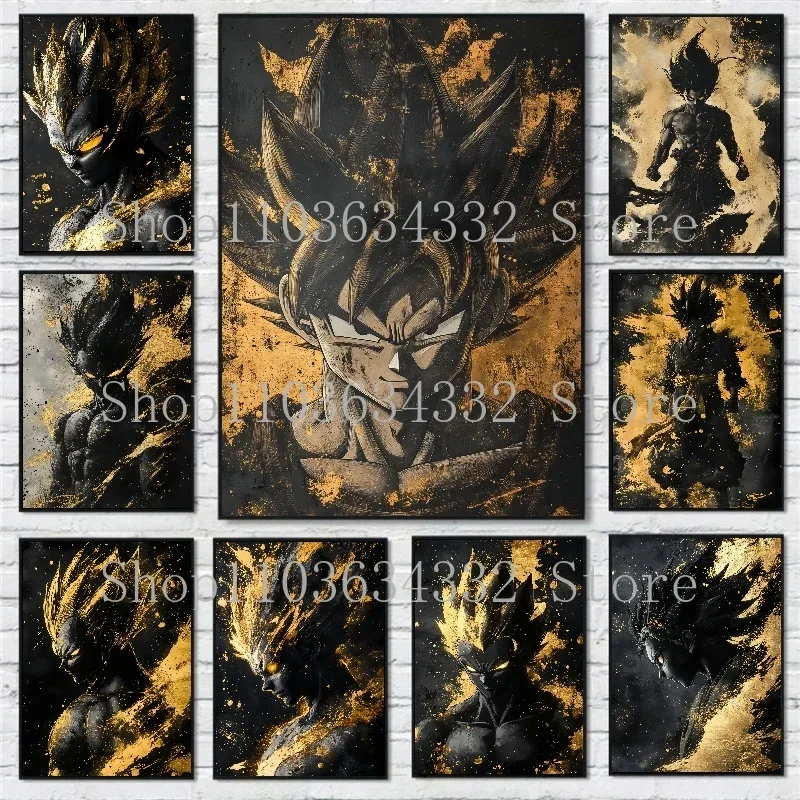 

Anime Dragon Ball Poster Super Cool Goku Vegeta Print HD Cloth Painting Suitable for Bar Game Room Wall Art Decoration Painting