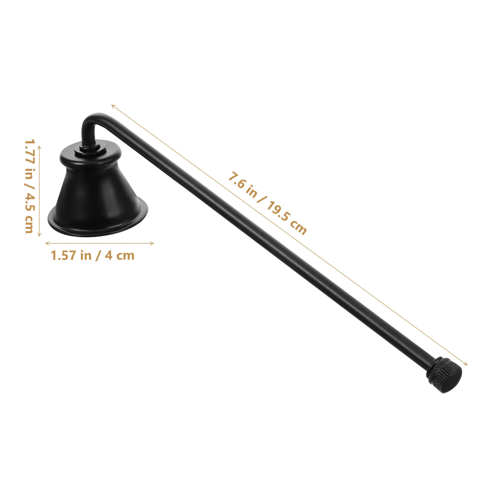 Elegant Shiny Metal Snuffer Cap Lightweight Long Handle Non-Damaging Wick Protector Flame Extinguisher Accessories