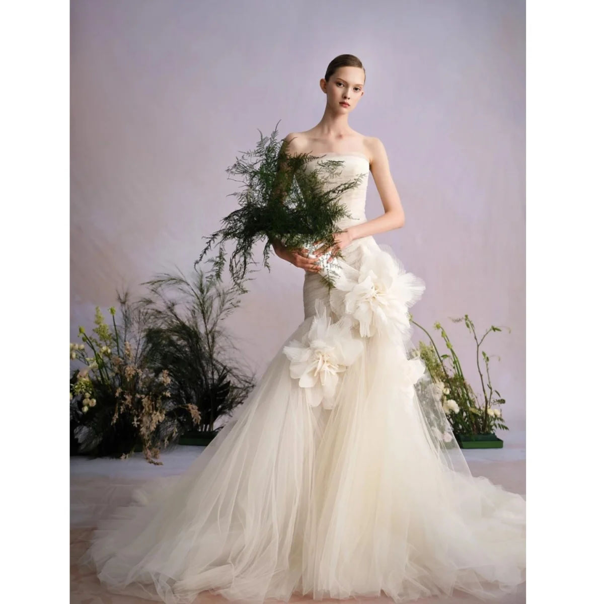 

Kisswhite Green Collection Customized New tulle pleated Mermaid Bridal Dresses