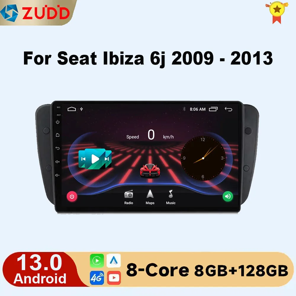 

Android 13 Car Radio For Seat Ibiza 6j 2009 2010 2012 2013 MK4 FR GPS Navigation 2 Din Screen Audio Multimedia WIFI 2din Player