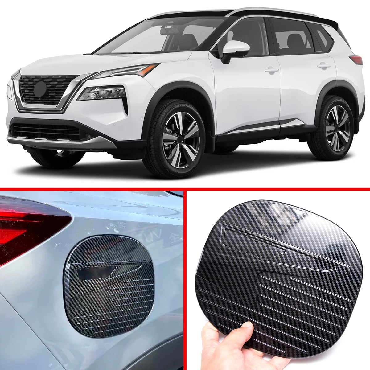 

Для Nissan Rogue 2021-2025 Nissan X-Trail 2023-2025 углеродное волокно внешняя декоративная крышка топливного бака автомобильные аксессуары