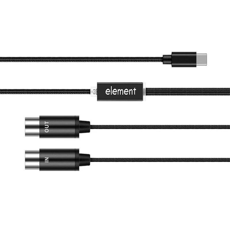 MIDI To USB C Type C Cable USB MIDI Converter With Indicator Light For Electronic Organ Computer