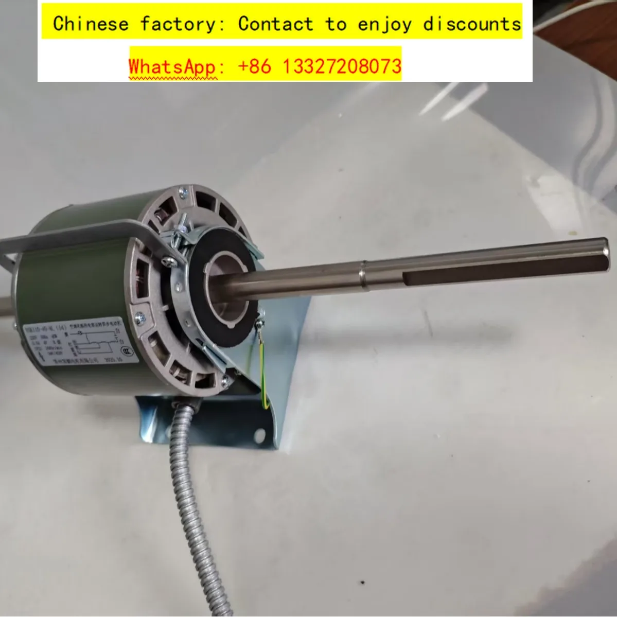 Manufacturer supplied aluminum wire motor YSK110/40-4 (12/14) for fan coil units at the end of central air conditioning systems