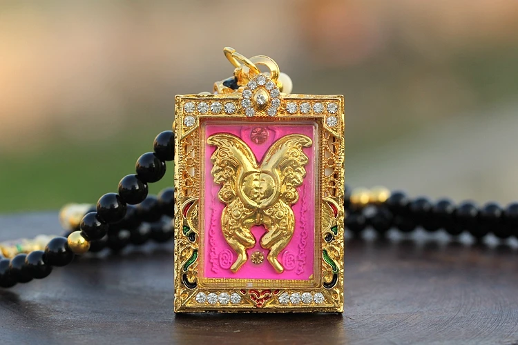 Southeast Asia Thailand Temple Efficacious Lucky talisman girl Bring wealth money GOOD LUCK butterfly Buddha card  Amulet
