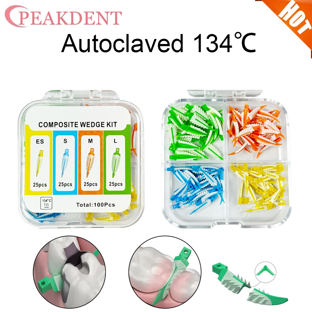 

270° Sealing Composite Wedges Dental Interdental Wedges Silicone Suitable Adaptive Dentist Material for Tooth Restoration 100pcs