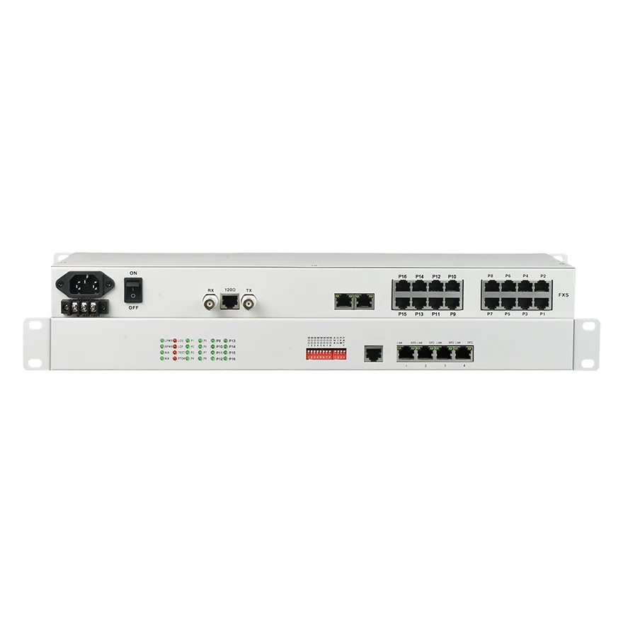 PCM multiplexer 16 channel telephone mux + 4 Ethernet +4rs232/422/485  over e1