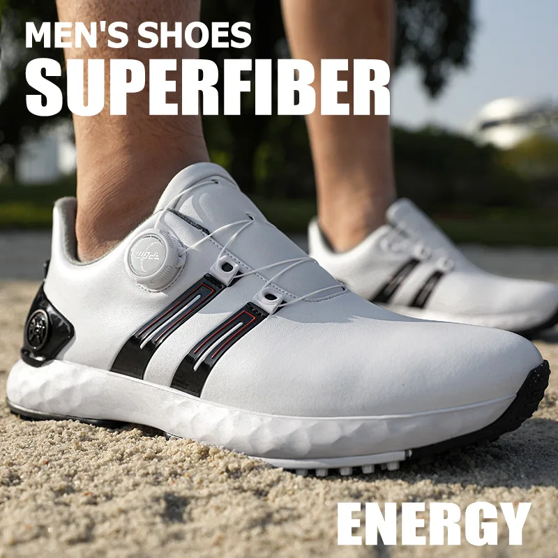 PGM Golf Shoes Men's Sports Shoes Wide Version Cushioning Knob Shoelaces Waterproof Anti-Slip Golf Heightening Shoes