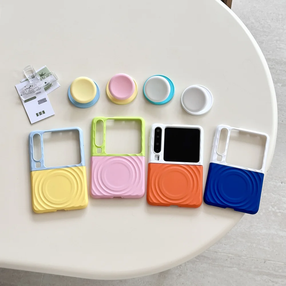 

Чехол для Huawei Pura X с магнитной присоской и волнистым узором, контрастный цветной блок, складной матовый противоскользящий чехол