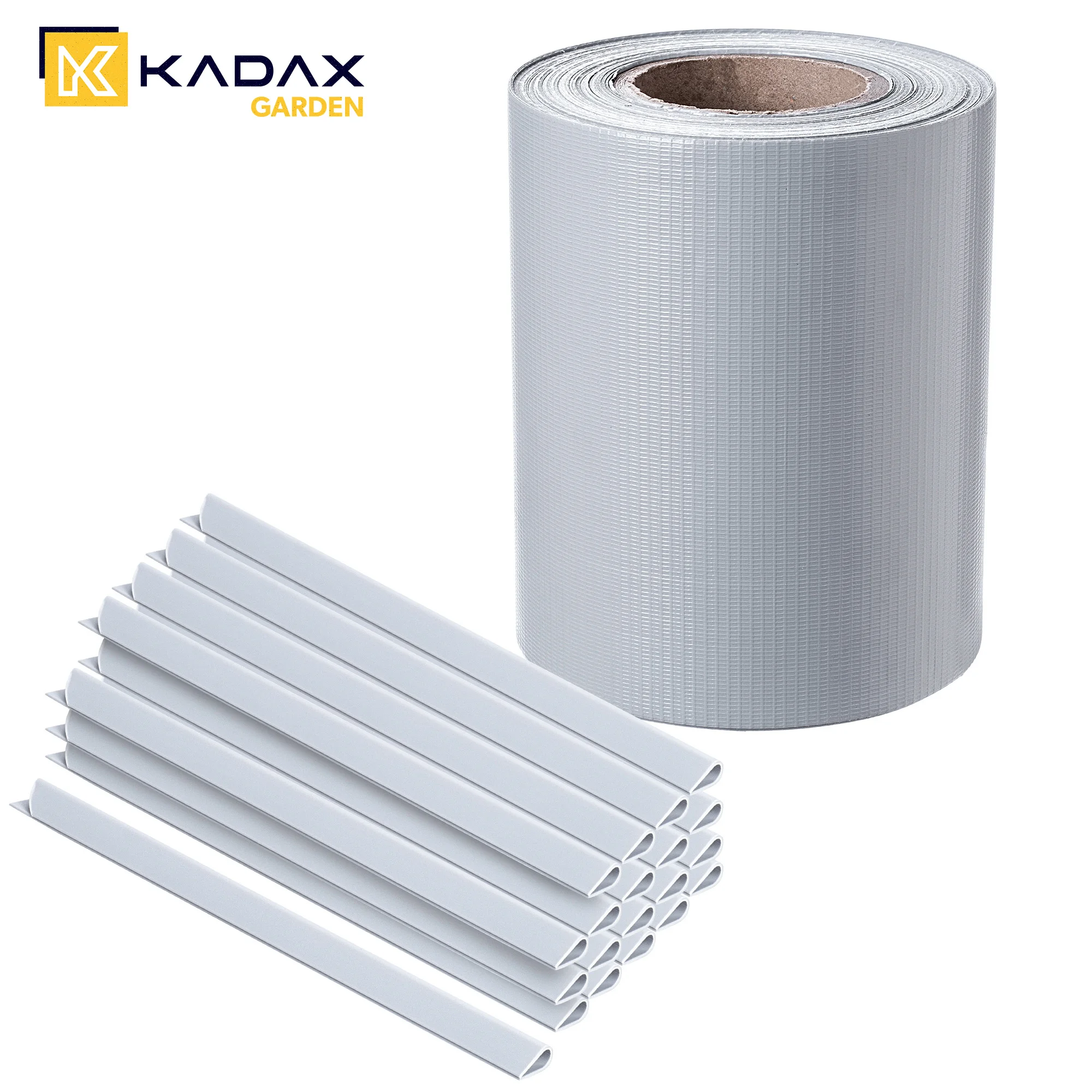 Imagen 7: KADAX Cinta para valla 19 cm x 35 m gris claro