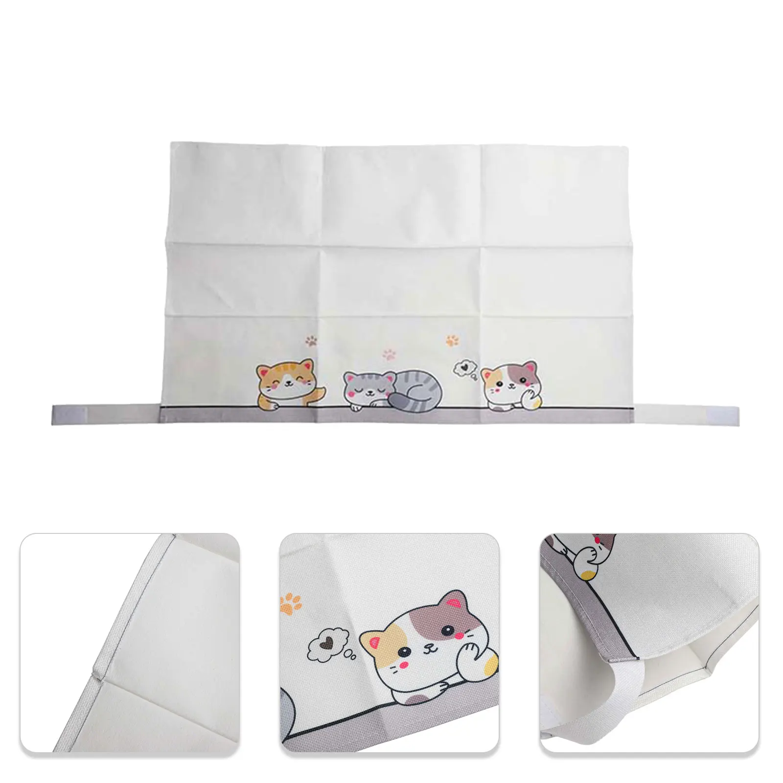 Cute Cat Radiator Cover White Fabric Dust Shield For Home Wall Mounted Heating Unit Decorative Protector 60cm 80cm 100cm 160cm 1