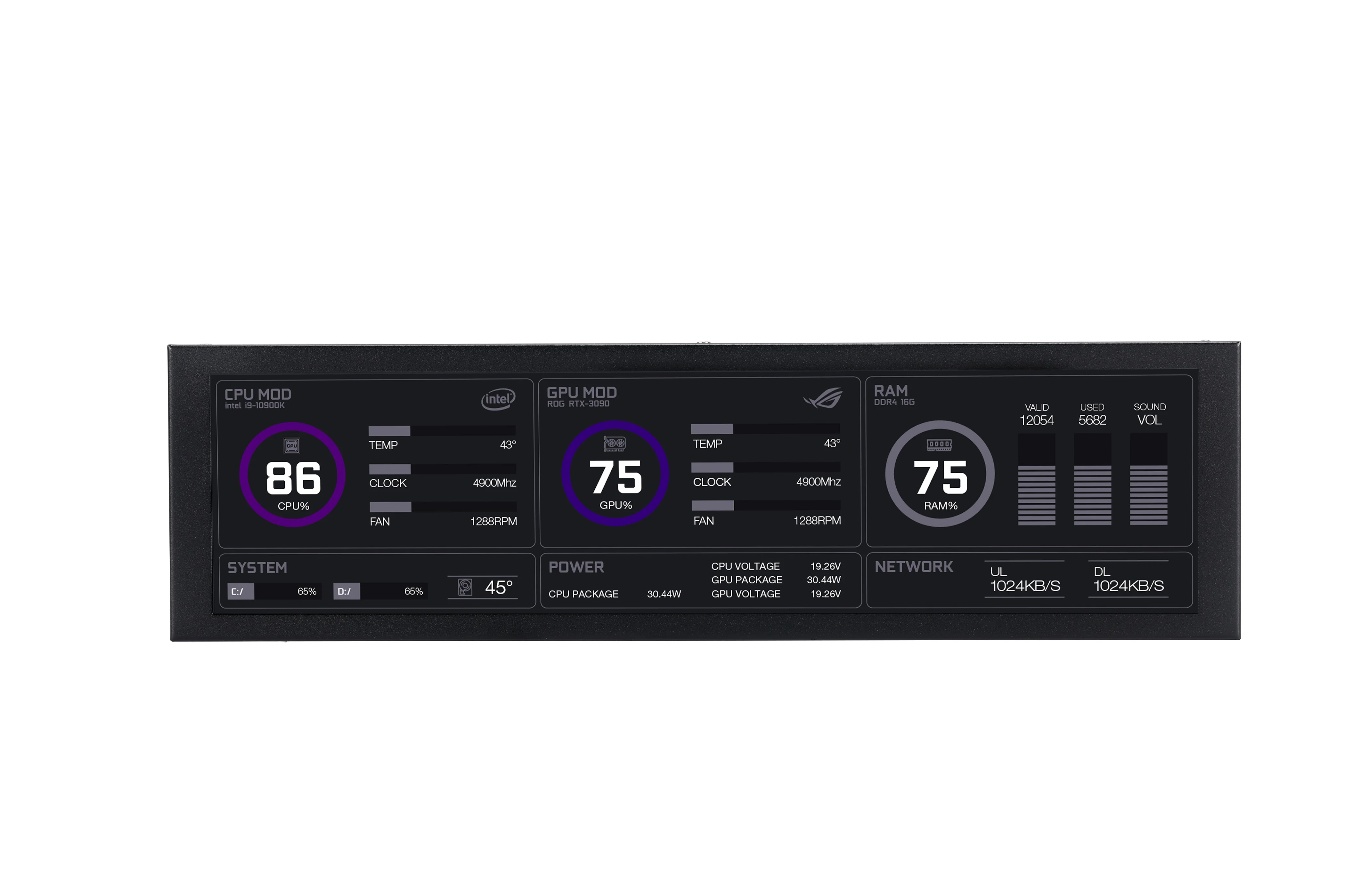 Imagem -06 - Ips tipo Pec Secundária Tela Case Cpu Gpu Ram Monitoramento do Computador Chassis Display Usb Smart Aida 8.8 2023 Novo