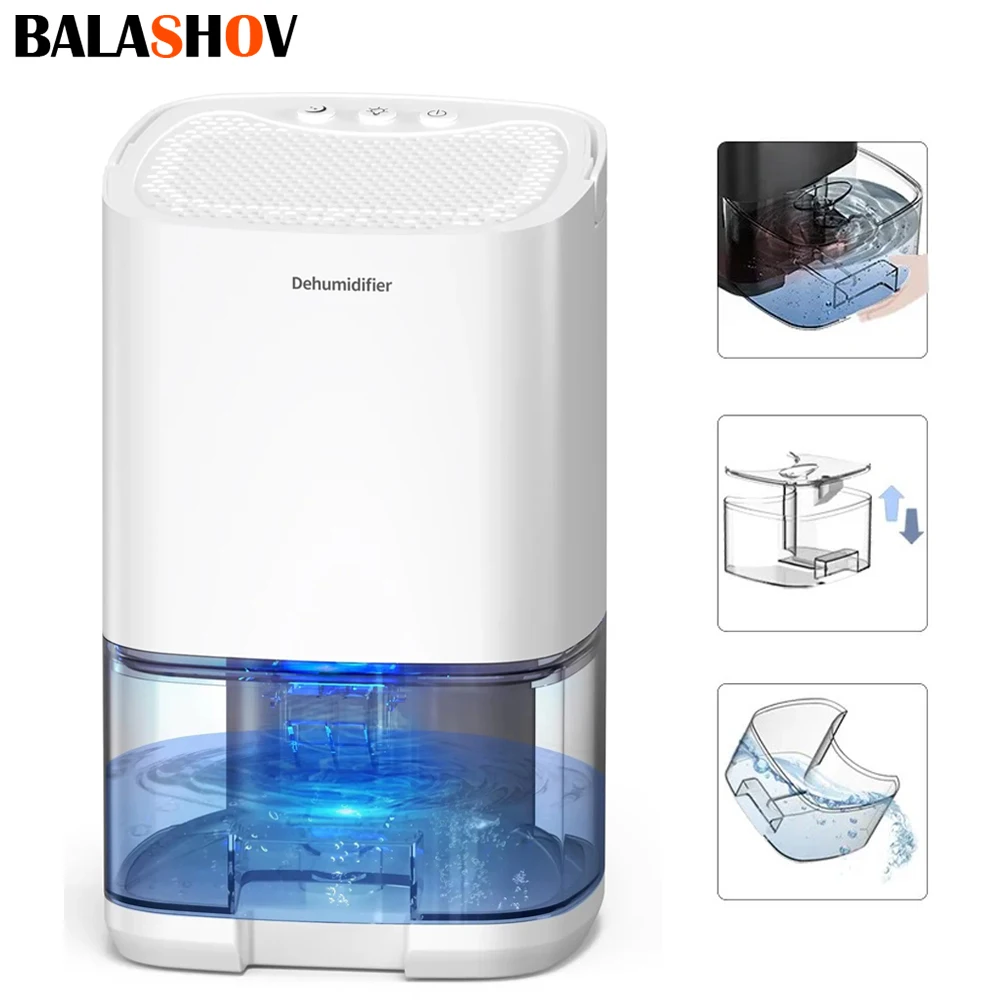 Secador deshumidificador de aire de 1000ml, máquina absorbente de humedad silenciosa portátil para el hogar, oficina, dormitorio y RV, elimina el molde húmedo de 220V