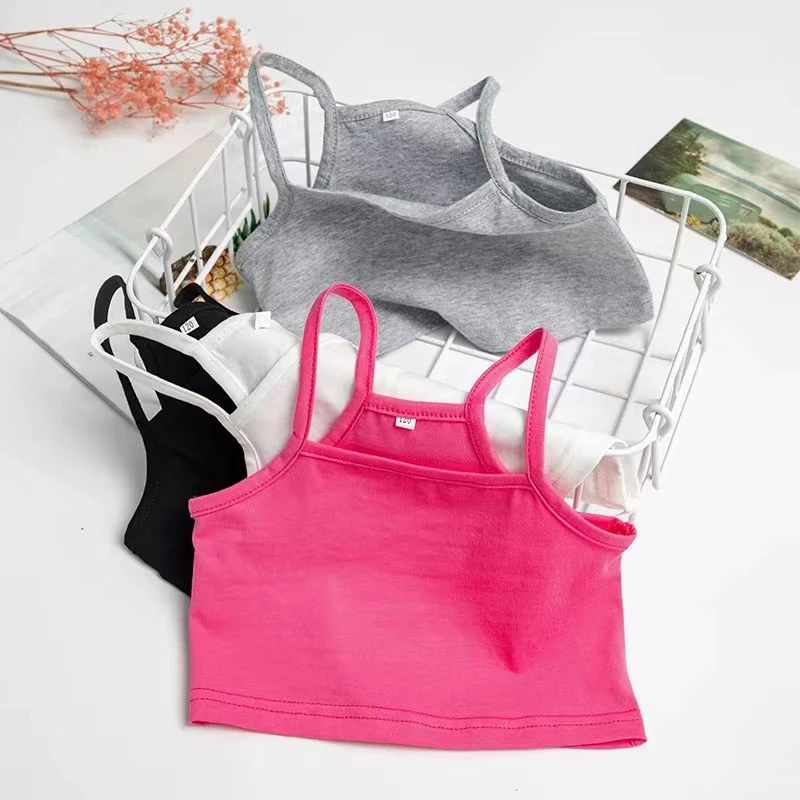 Girls Tank Top Cotton Underwear For Children Summer Girl Undershirts Kids Singlets Baby Camisoles Bra Teenager Clothing 8 10 12 image 3