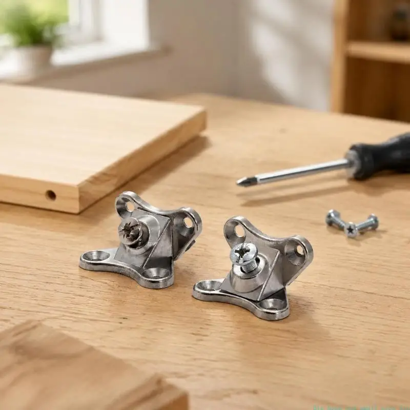581C Butterfly Shelf Mounting Fitting, Right Angles Corner Bracket With Screw-Hole Plate, 10 Piece Furniture Hardware Set for