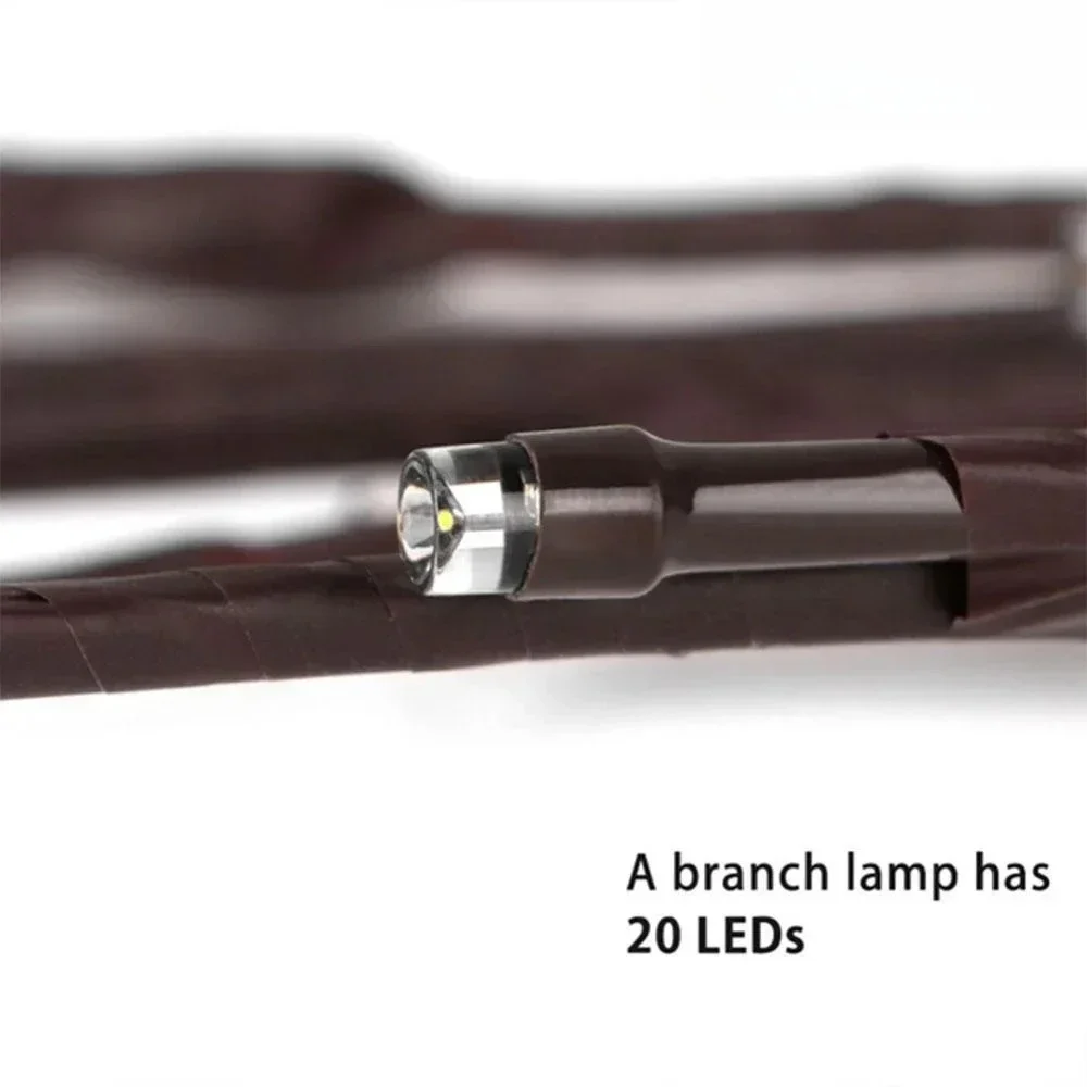 LED Christmas Tree Branch Light - Bendable Battery-Powered High-Quality, Multi-Color Home & Party Decor