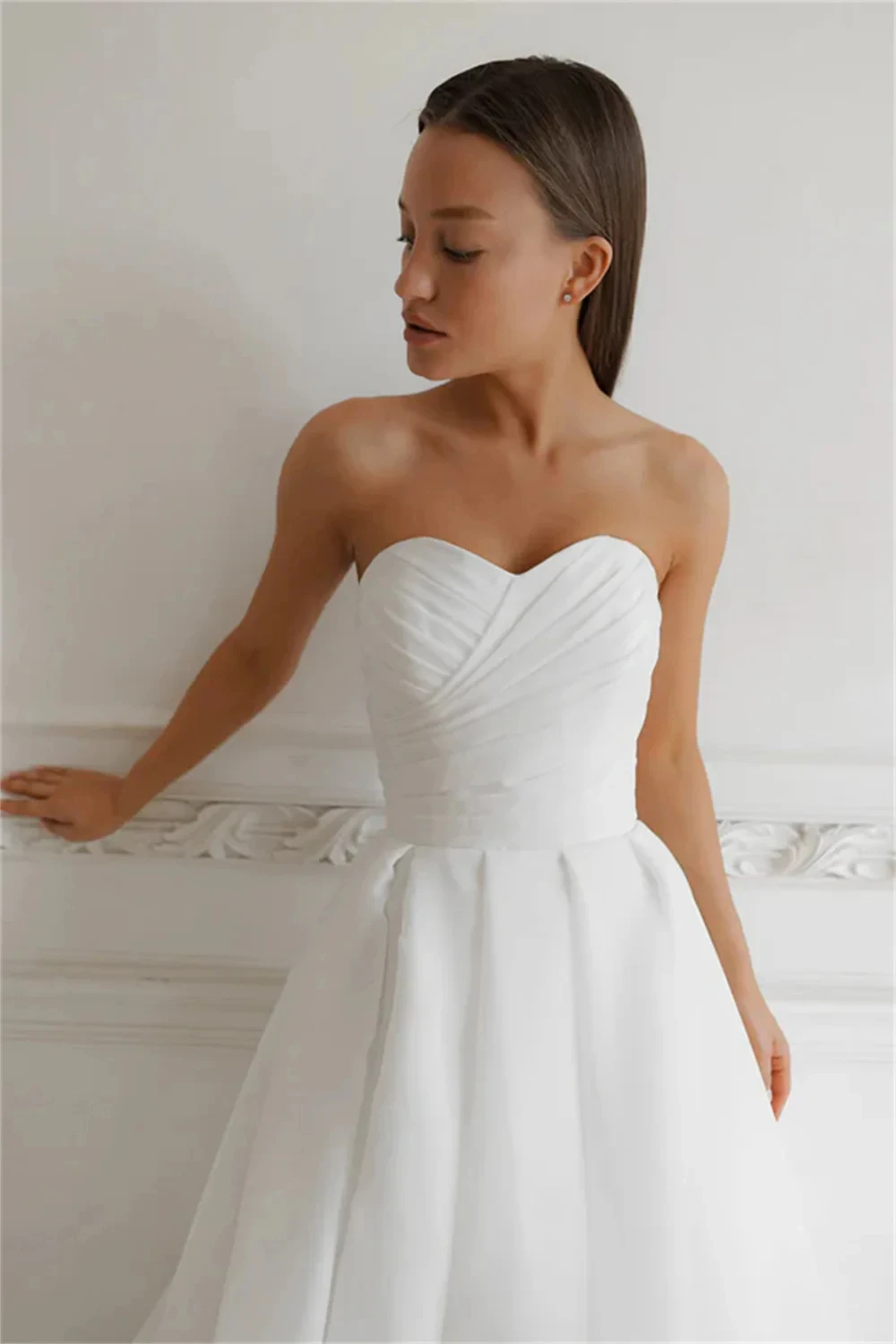 Customized Strapless Tulle Bridal Gowns Sweetheart Sleeveless Wedding Dresses vestidos de novia свадебное платье image 3