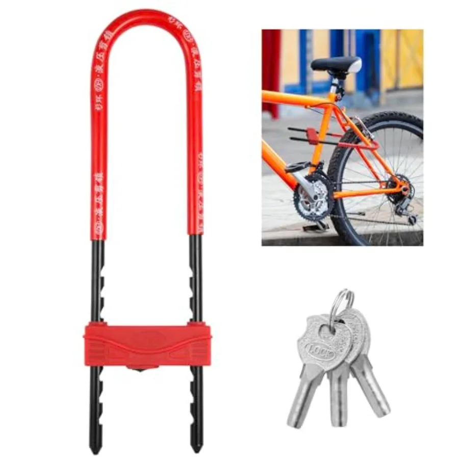 

Long Shackle Padloc-u Lock-Bicycle Combination U-Lock - with Adjustable Shackle - Suitable for Bicycles Electric Bikes Mountain