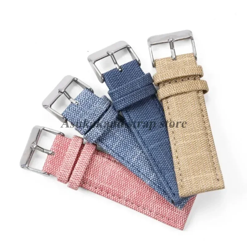 10/12/14/16/18/20/22 مللي متر الدنيم نمط النايلون حزام ساعة اليد لهواوي GT5/4/3/2 حزام الساعات الرجال النساء ل سايكو سوار إكسسوارات