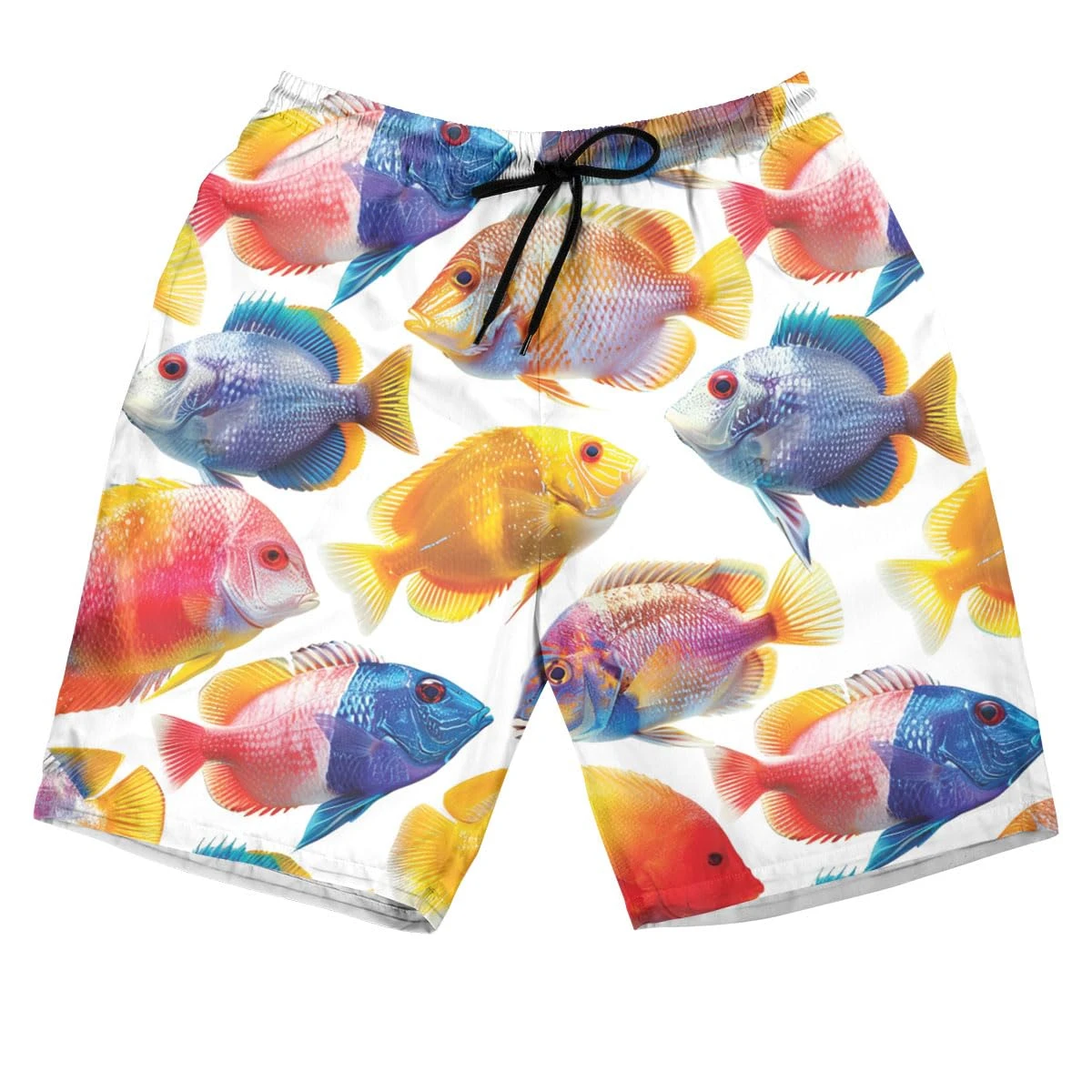 Abstract Fish Graphic Beach Shorts Harajuku Fashion Women Board Shorts Sea Fish Bermudas Ocean Goldfish Carp Male Boardshorts