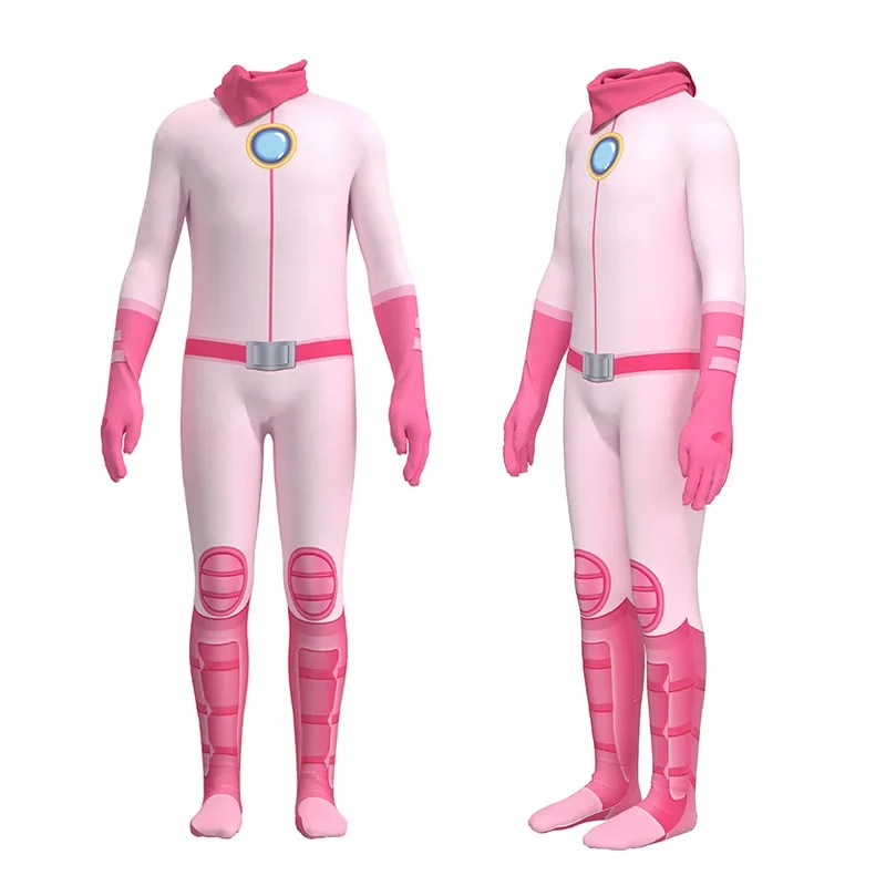 Movie Princess Peach Cosplay Costume Zenti Polyester Zentai Party Jumpsuit Halloween Costume Women Girls Asian Size