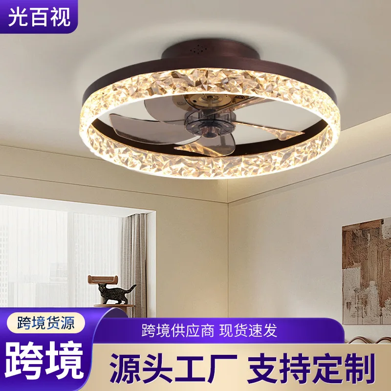 

Best Selling Luxury Ceiling Fan Light Bedroom Invisible Ceiling Fan Living Room Dining Room Variable Frequency Silent Fan Light