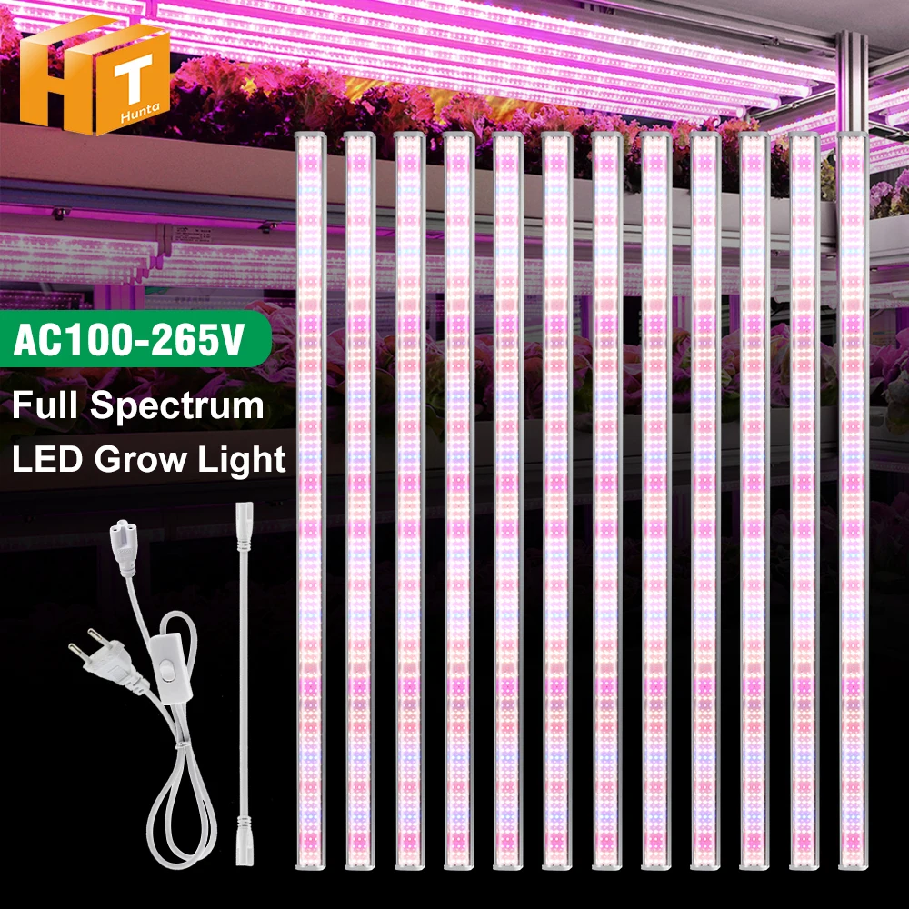 AC100-265V Vollspektrum-LED-Kulturlampe SMD2835 4000K 660nm 730nm 395nm IP65 Wasserdicht für Gewächshaus, Zelt, Gemüse und Blumen